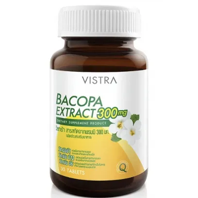 Витамины для мозга, памяти и концентрации внимания VISTRA Bacopa Extract 300 mg (30 таб)