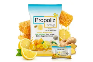 Леденцы от боли в горле Propoliz Lozenge (Мёд, Лайм, Имбирь), 8 шт.
