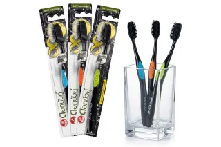 Мягкая зубная щётка с бамбуковым углём Twin Lotus Bamboo Charcoal — 1 шт