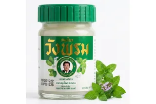 Тайский белый бальзам Wang Prom с камфорой и грушанкой (Вангпром), 50 г